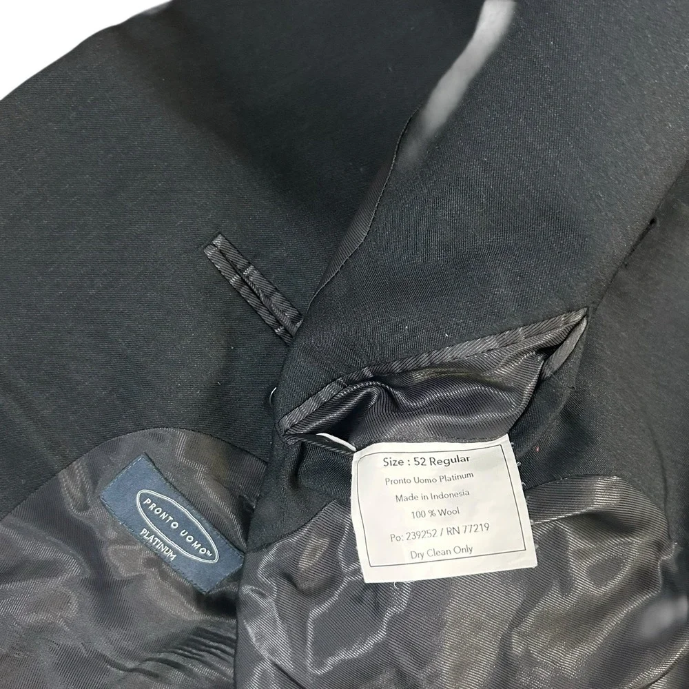 Pronto Uomo Platinum Sz 52R Dark‎ Gray 100% Wool Blazer Jacket Sport Coat